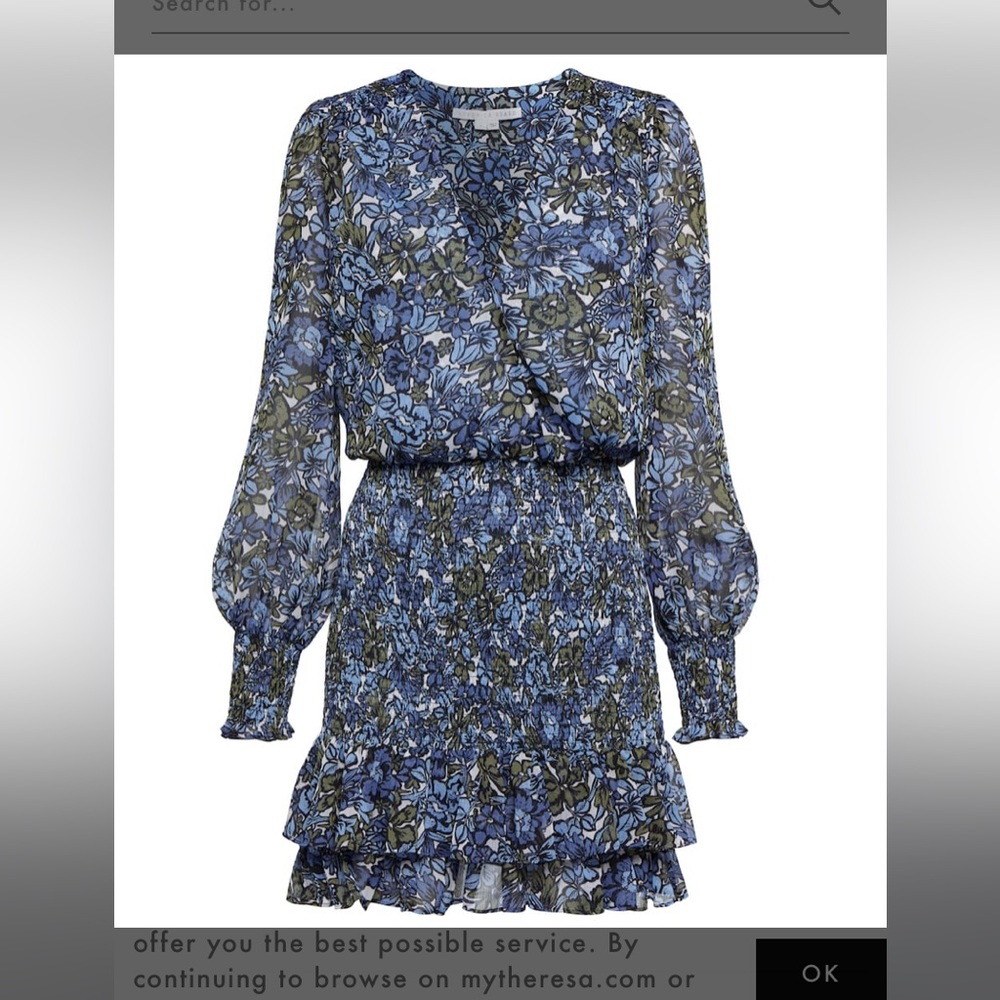 Veronica beard size 4 blue and green floral dress